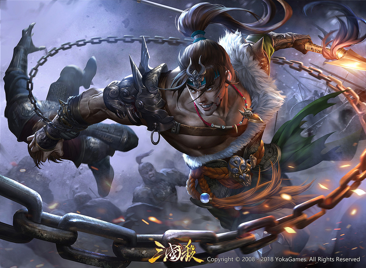 为游戏《三国杀》创作的卡牌插画