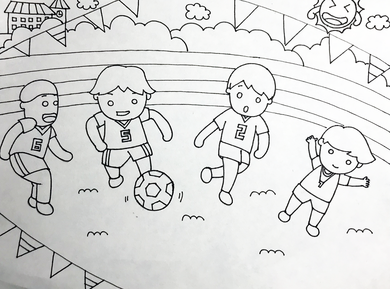 小小世界杯手简笔画足球 足球杯简笔画图片 - 第 2 - 水彩迷