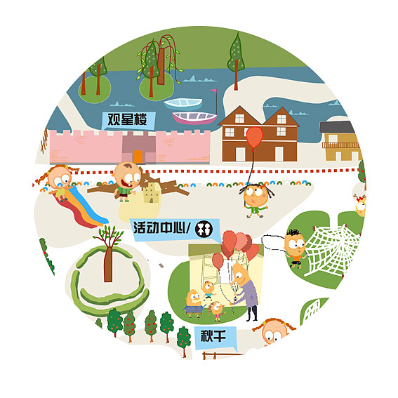 入场券手绘地图设计