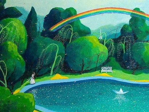 丙烯画创作《秘境系列之雷雨之后》