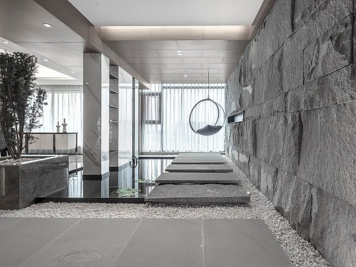 现代轻奢实景 别墅设计 室内水景  成都锦霖设计工作室