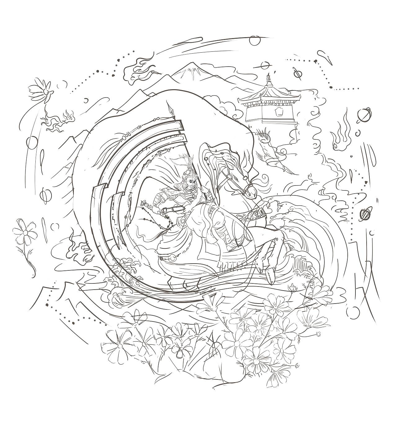 格萨尔王的传说（图ZMTY4Mjg2MTgw） - 商业插画 - 站酷设计师守饭童子原创素材 - 站酷ZCOOL