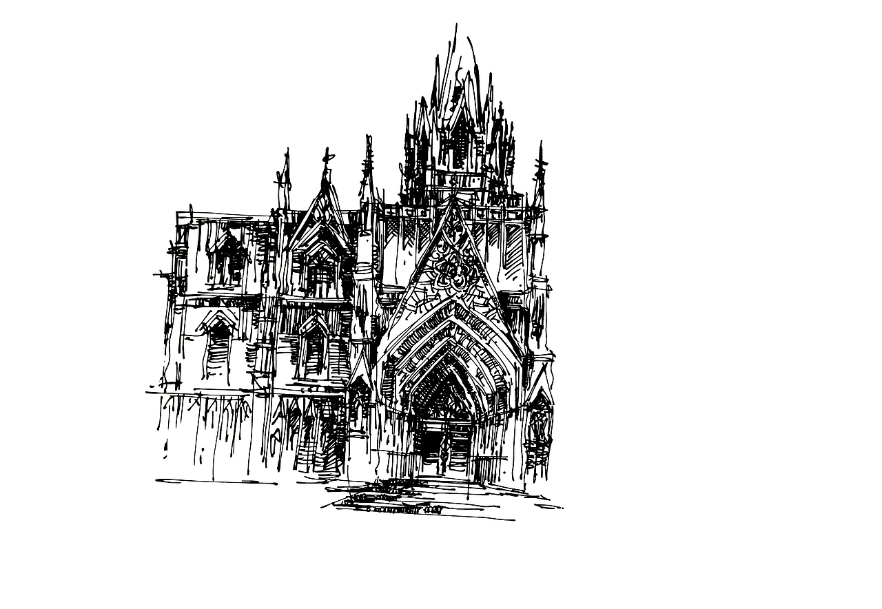 钢笔建筑手绘步骤