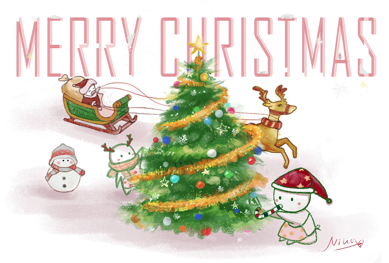 Merry X'mas（图ZMTAwNDcwMjYw） - 创作习作 - 站酷设计师_nilii__原创素材 - 站酷ZCOOL