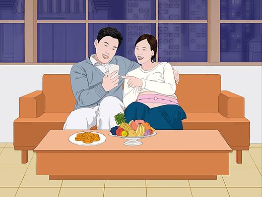 中秋节海报插画