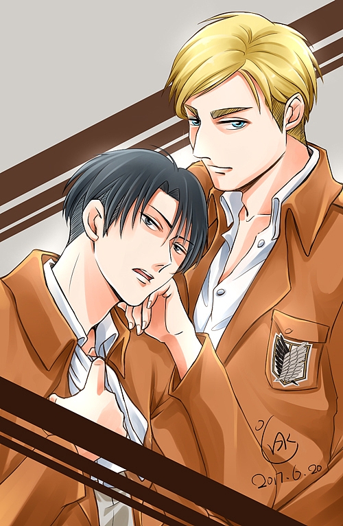 进击的巨人##团兵#利威尔x埃尔文