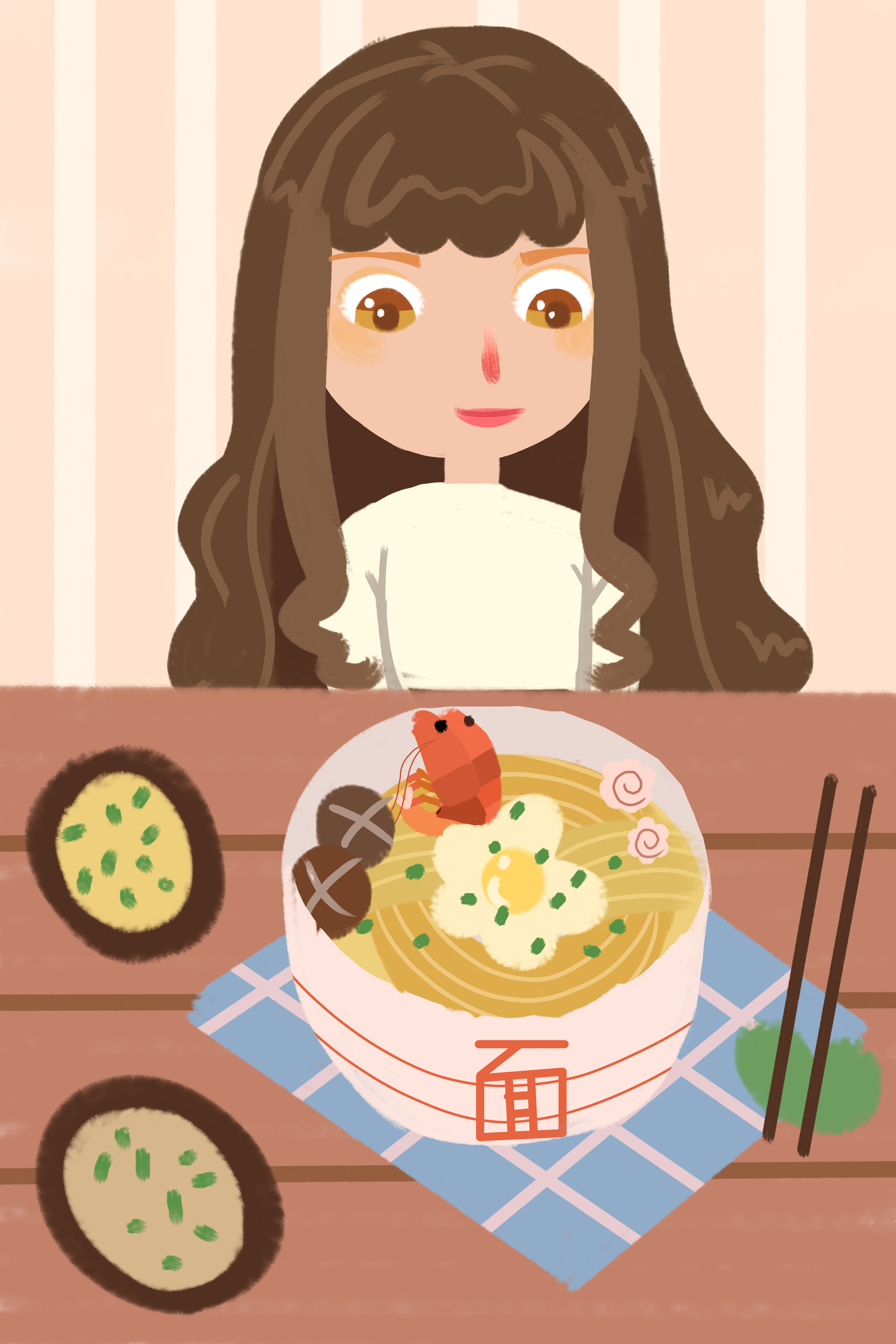 美食拉面插画