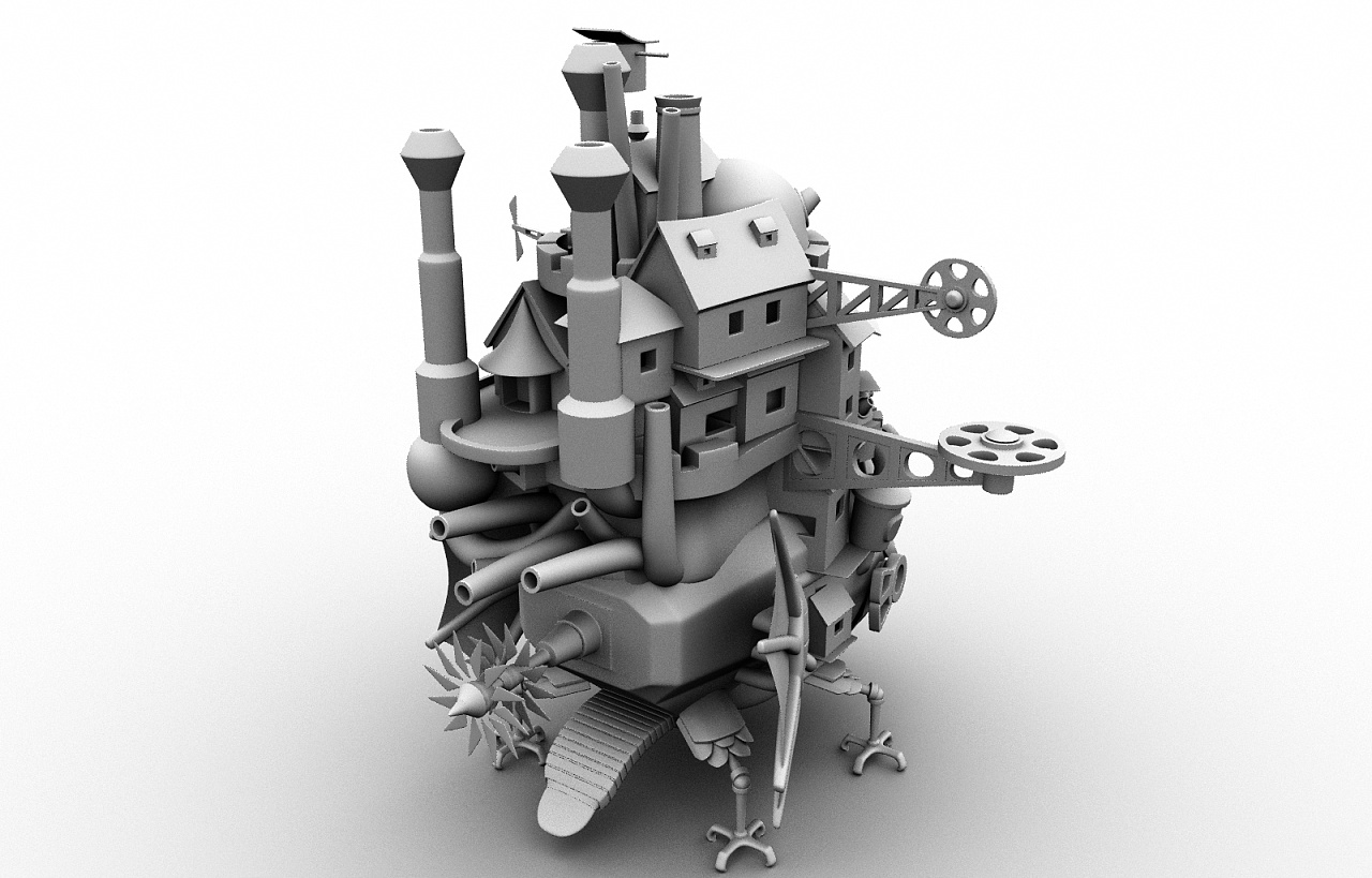 年轻不懂事做了点模型渲了个白模~|三维|机械/交通|悠悠漫心 - 原创