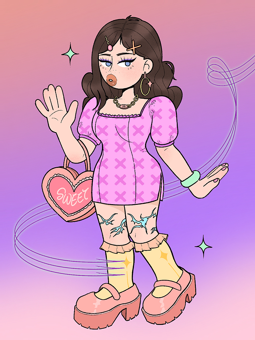 ✨💗Sweetie Girls 04/胖嘟嘟的女孩也可以很辣！（图ZMzE0ODMxNjA0） - 艺术插画 - 站酷设计师DSSHU原创素材 - 站酷ZCOOL