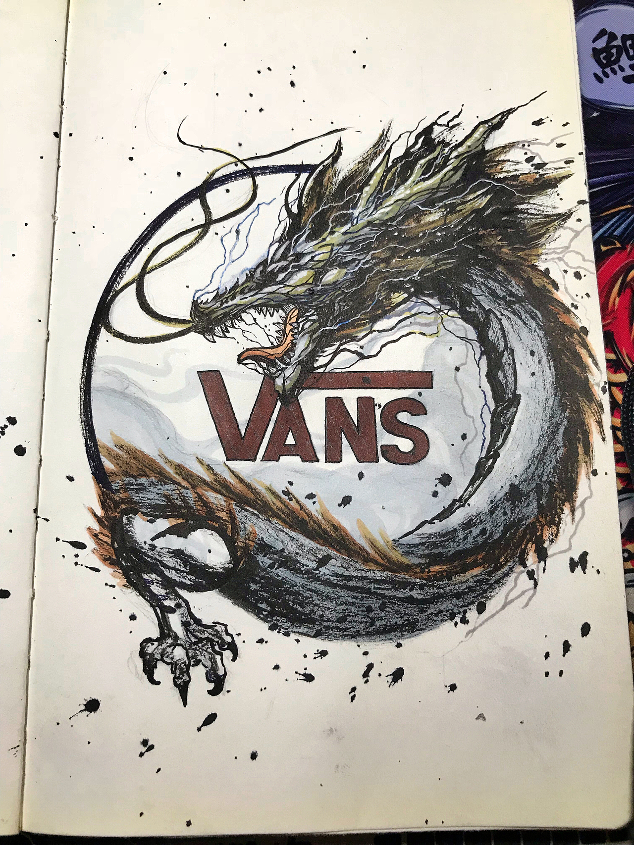 VANS & 泼墨（图ZMjA1MzM0MTUy） - 新锐潮流插画 - 站酷设计师Liangki良奇原创素材 - 站酷ZCOOL