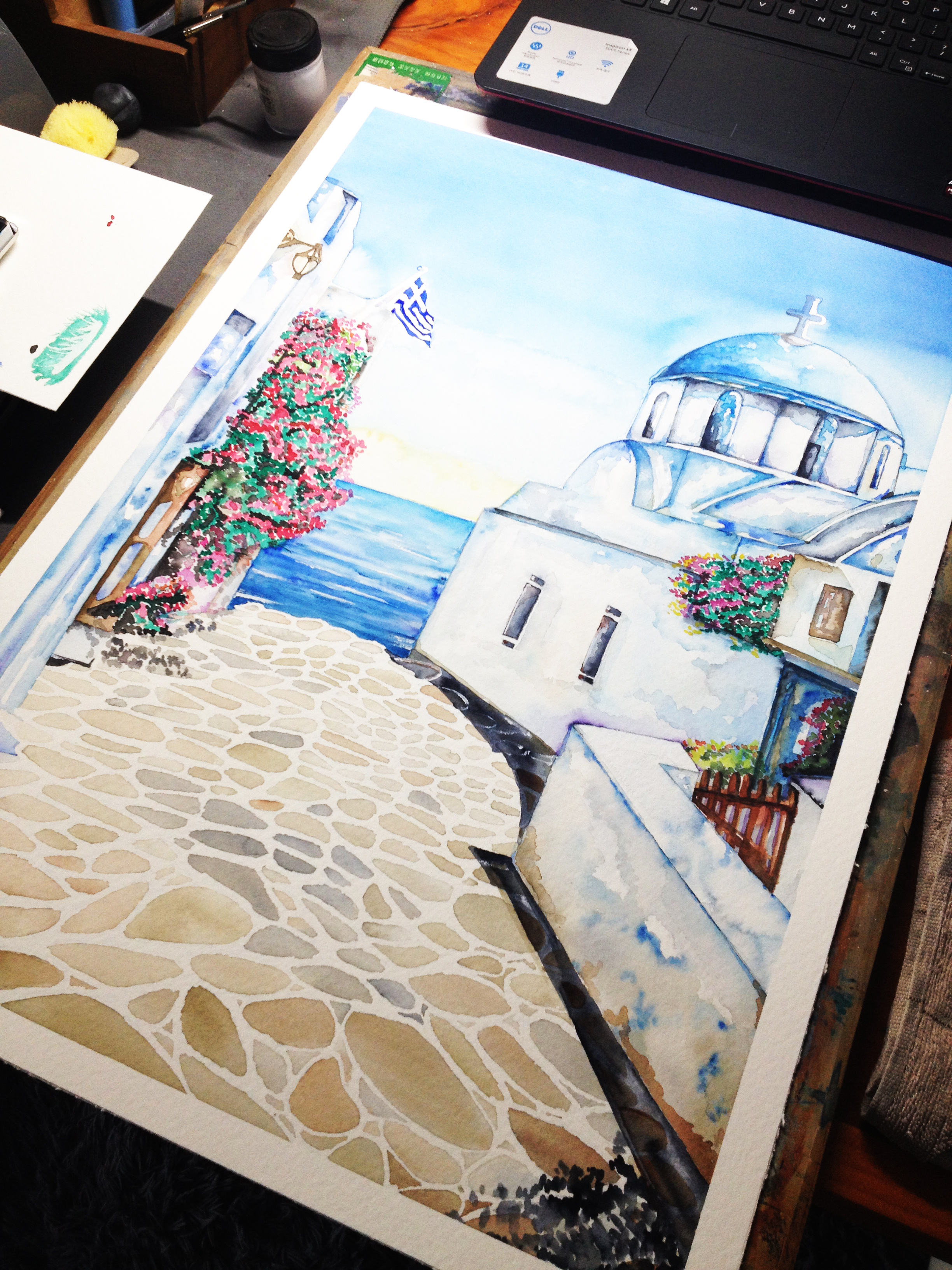 圣托里尼|插画|插画习作|多爸1203 - 原创作品 - 站酷 (zcool)