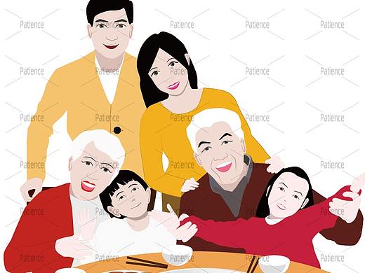 一家人一起聚餐（個(gè)人主頁-ZNDE5NjE2ODg=） - 商業(yè)插畫 - 站酷設(shè)計(jì)師山間星光原創(chuàng)素材 - 站酷ZCOOL