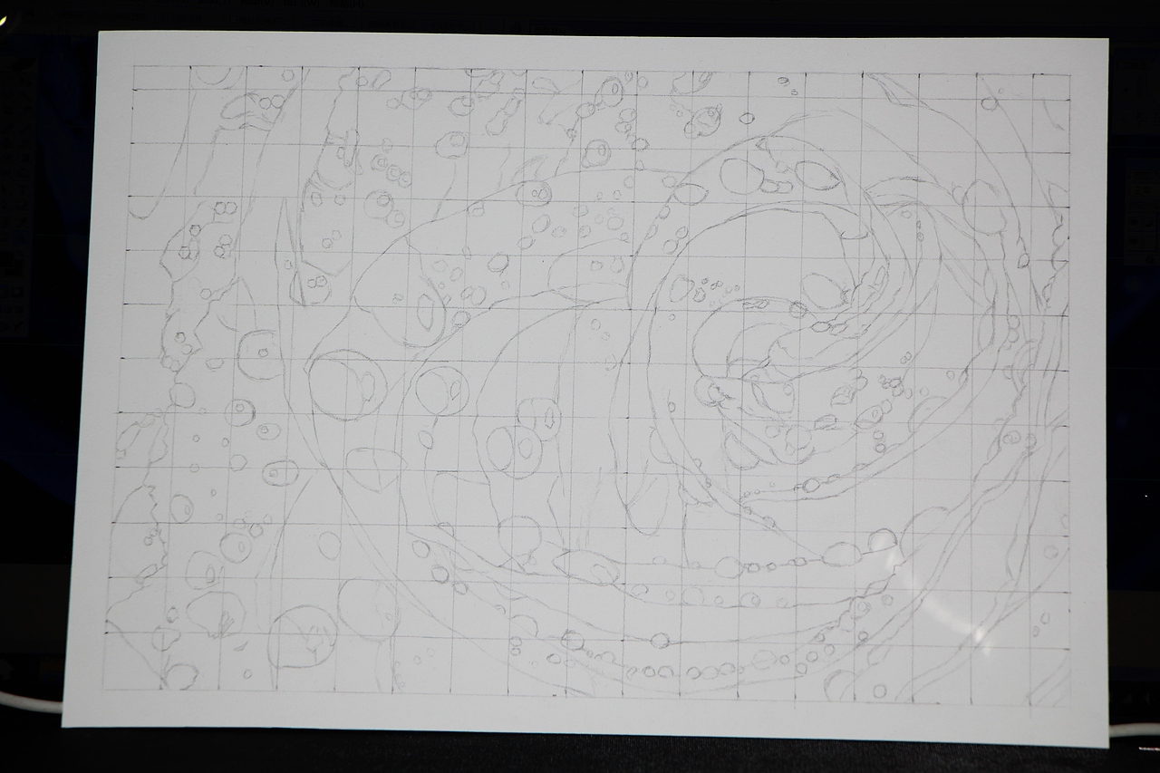 圆珠笔画——蓝色妖姬
