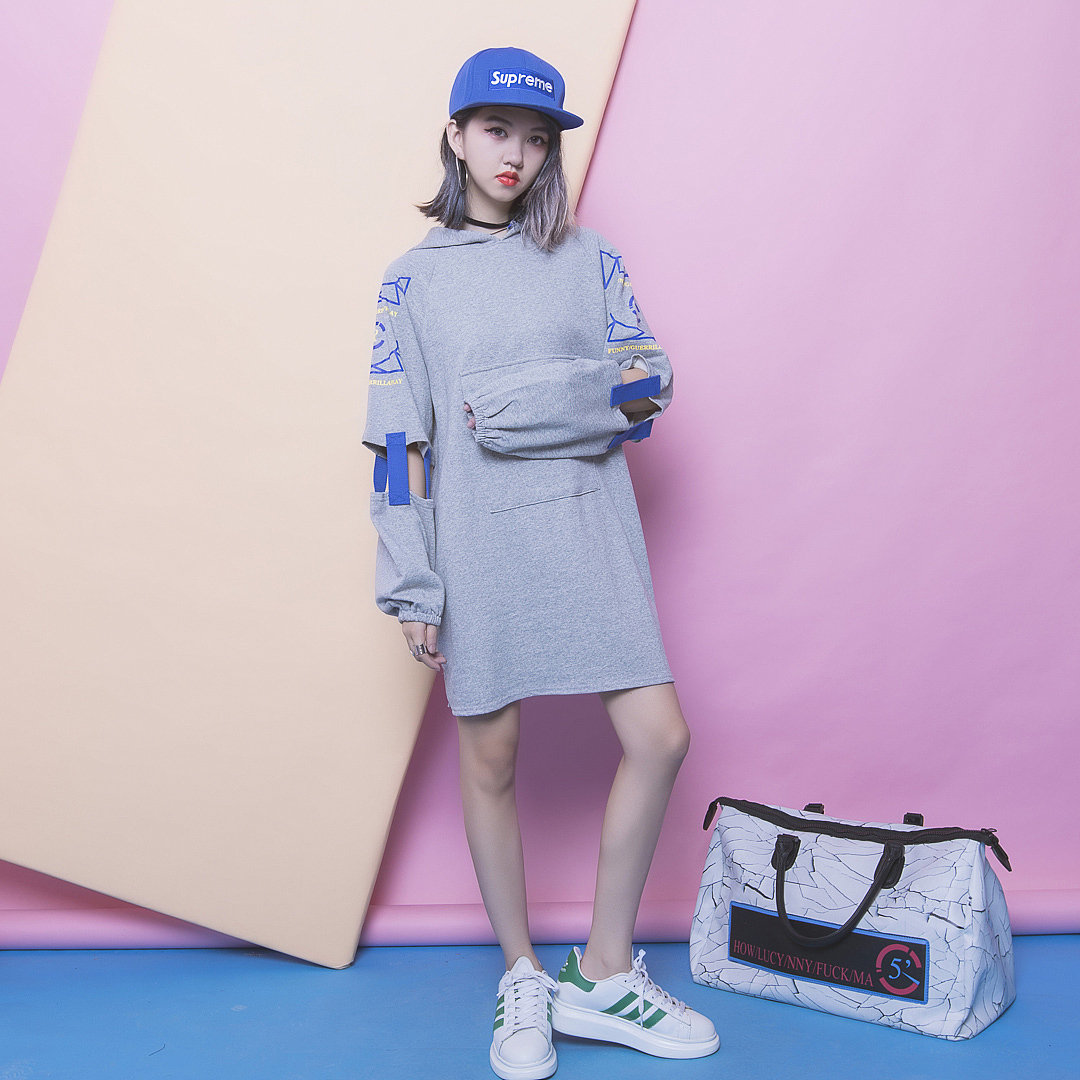 港风个性设计镂空袖宽松连衣裙（图ZNTk4OTczNzY=） - 休闲/流行服饰 - 站酷设计师kevin品牌设计原创素材 - 站酷ZCOOL