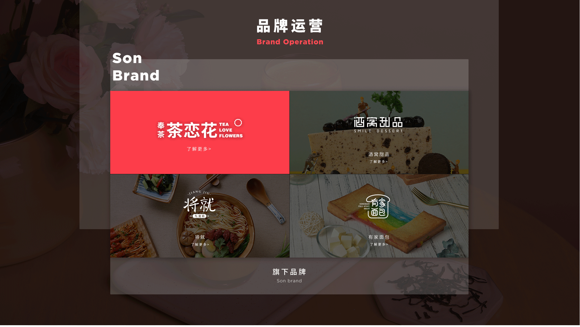 网页设计/九龙玖餐饮品牌管理官网/将就官网/加盟网站