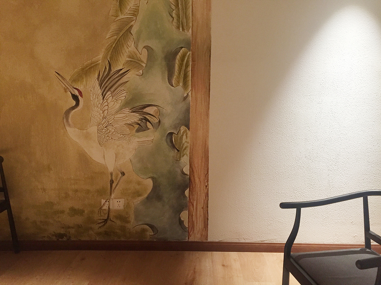 茶馆里的中国风墙绘壁画