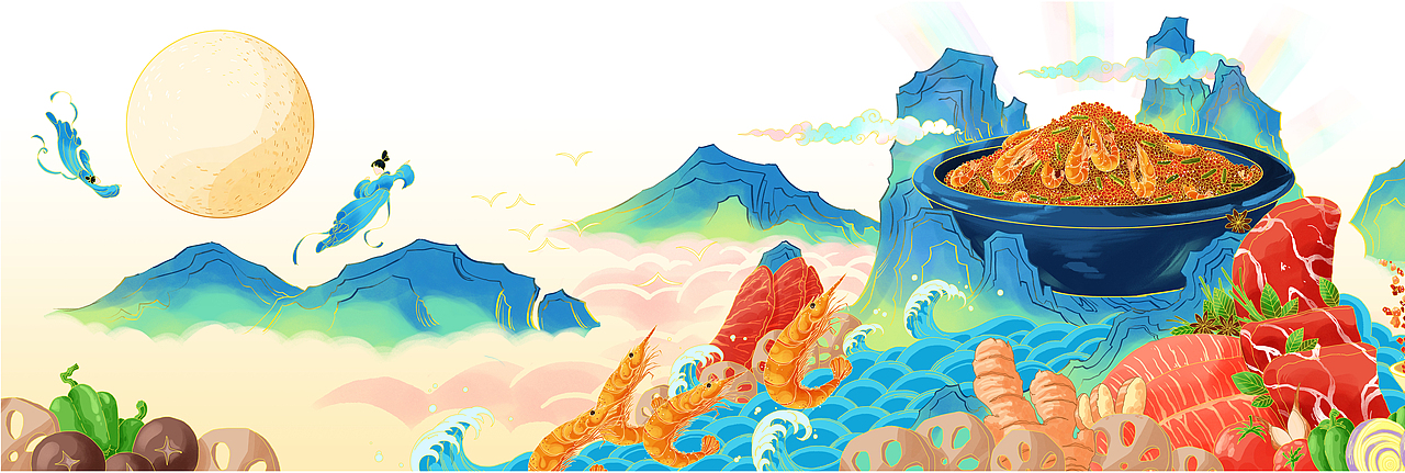 张记系列菜品长卷绘制（图ZMjMwODQwNTEy） - 商业插画 - 站酷设计师土toofer匪原创素材 - 站酷ZCOOL