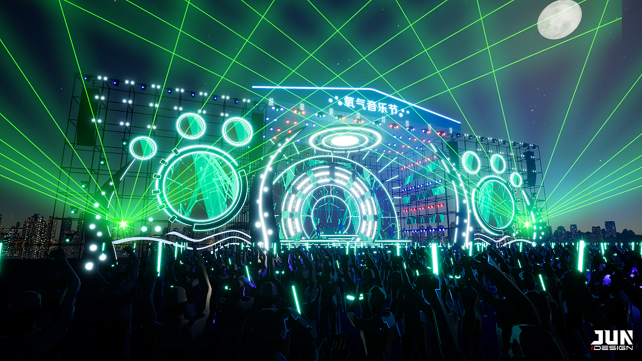 百草味氧气音乐节舞美设计|空间|舞台美术|jun橙子_原创作品-站酷