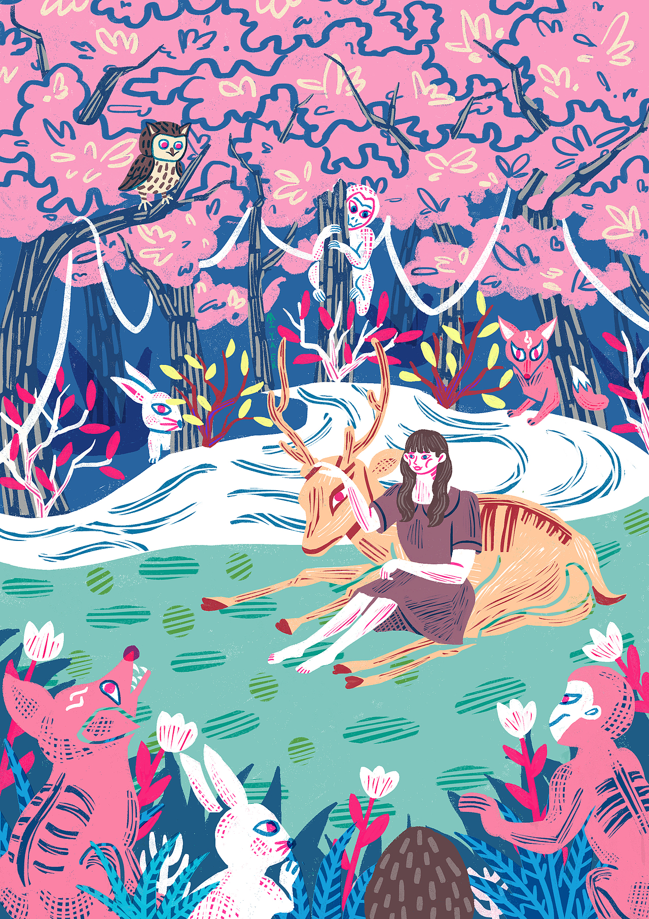 我和春天有个约会（图ZMjUxODIyMDYw） - 商业插画 - 站酷设计师阿暑原创素材 - 站酷ZCOOL