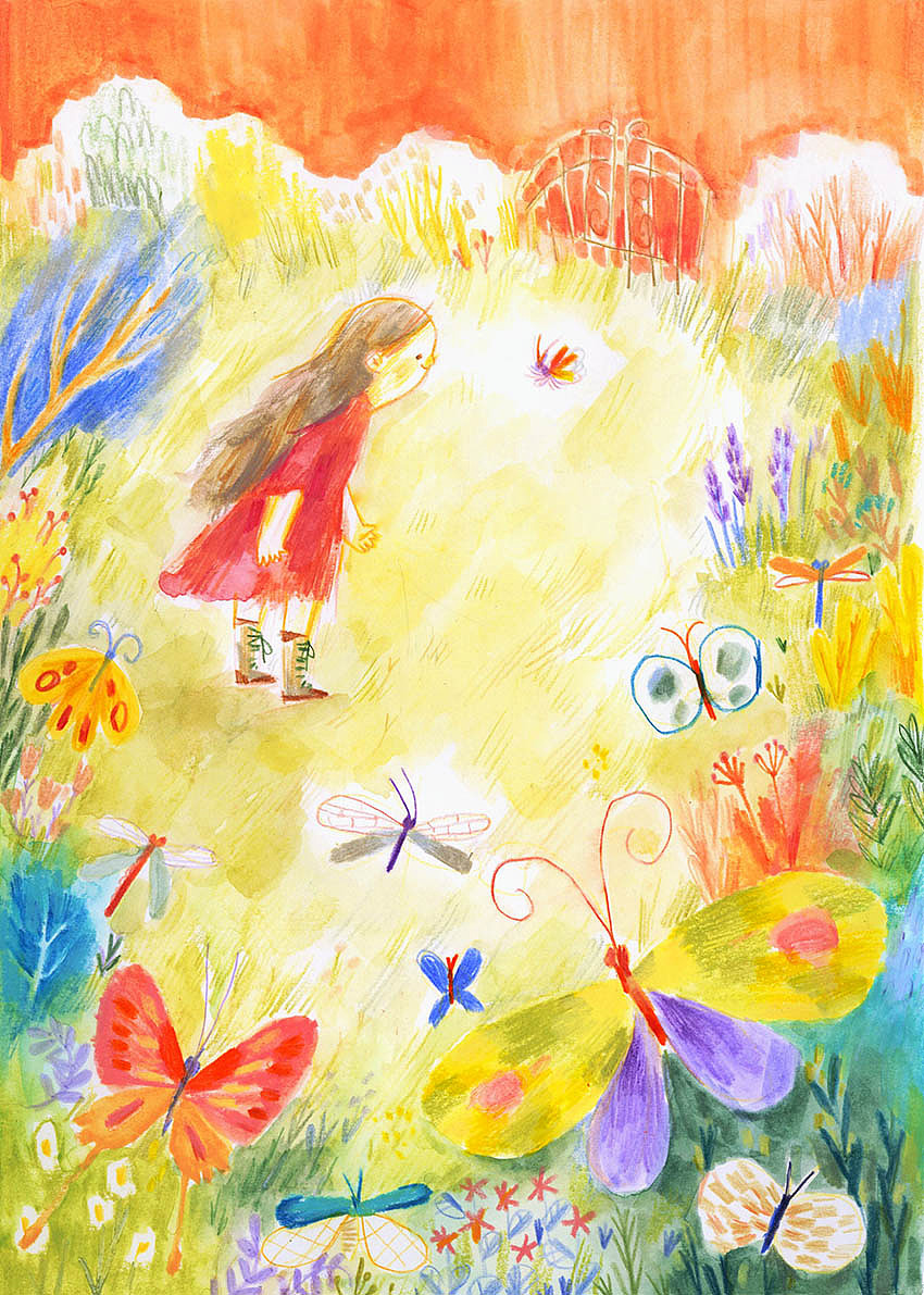 综合材料绘本插画《夏日》_罗落dorothyluo-站酷zcool