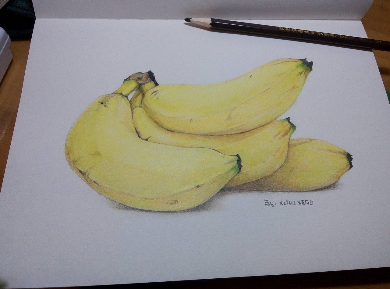 七八岁儿童画优秀作品 香蕉的画法💛巧艺网