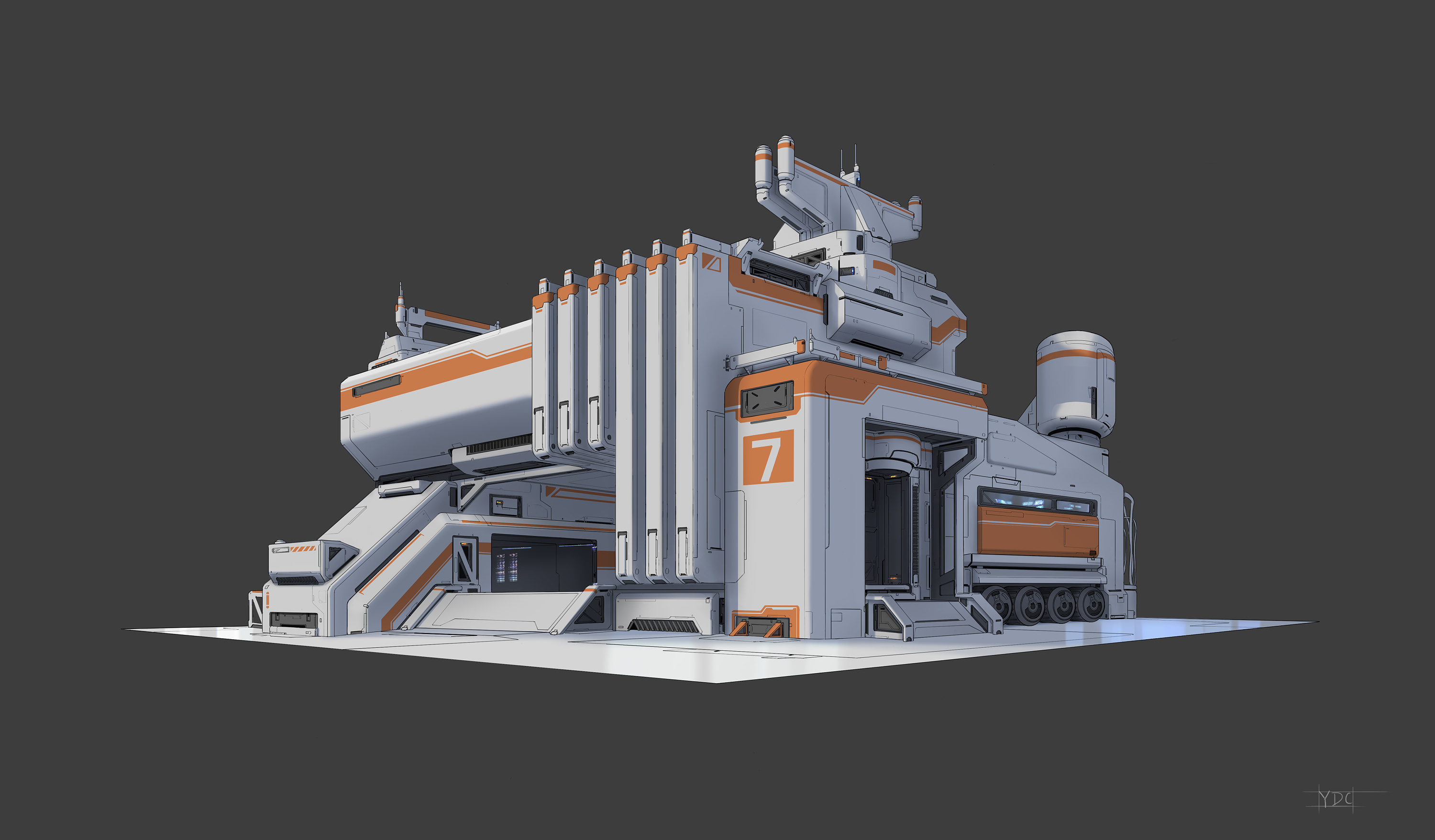 2018年完成的一套科幻建筑设定