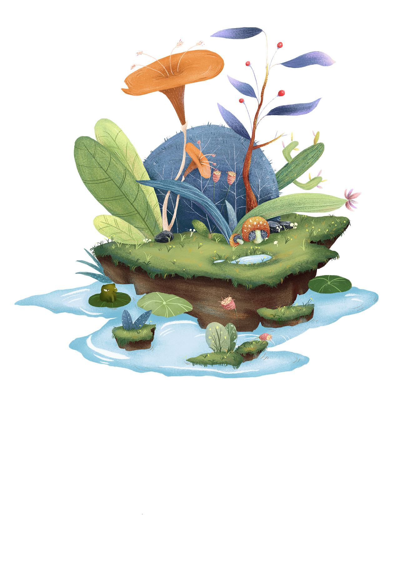 小岛屿插画