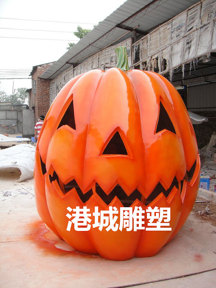 农业产业园标志卡通玻璃钢南瓜人雕塑起到美化环境妙用