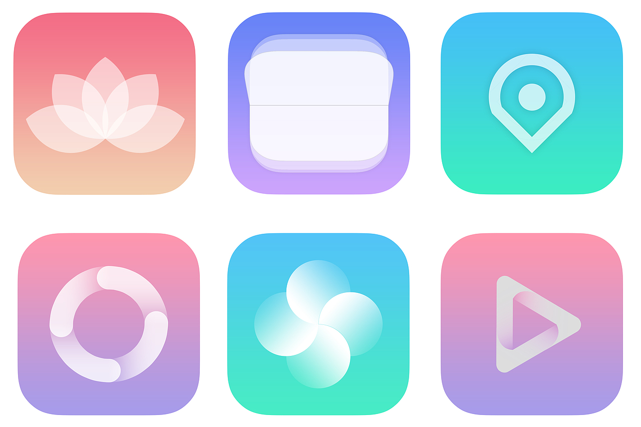 icon圖標(biāo) 簡(jiǎn)單設(shè)計(jì) 純色漸變 主題 文件 地圖 導(dǎo)航 瀏覽器 應(yīng)用 播放（圖ZNjAyNzE2MTY=） - 圖標(biāo) - 站酷設(shè)計(jì)師尐佬頭原創(chuàng)素材 - 站酷ZCOOL