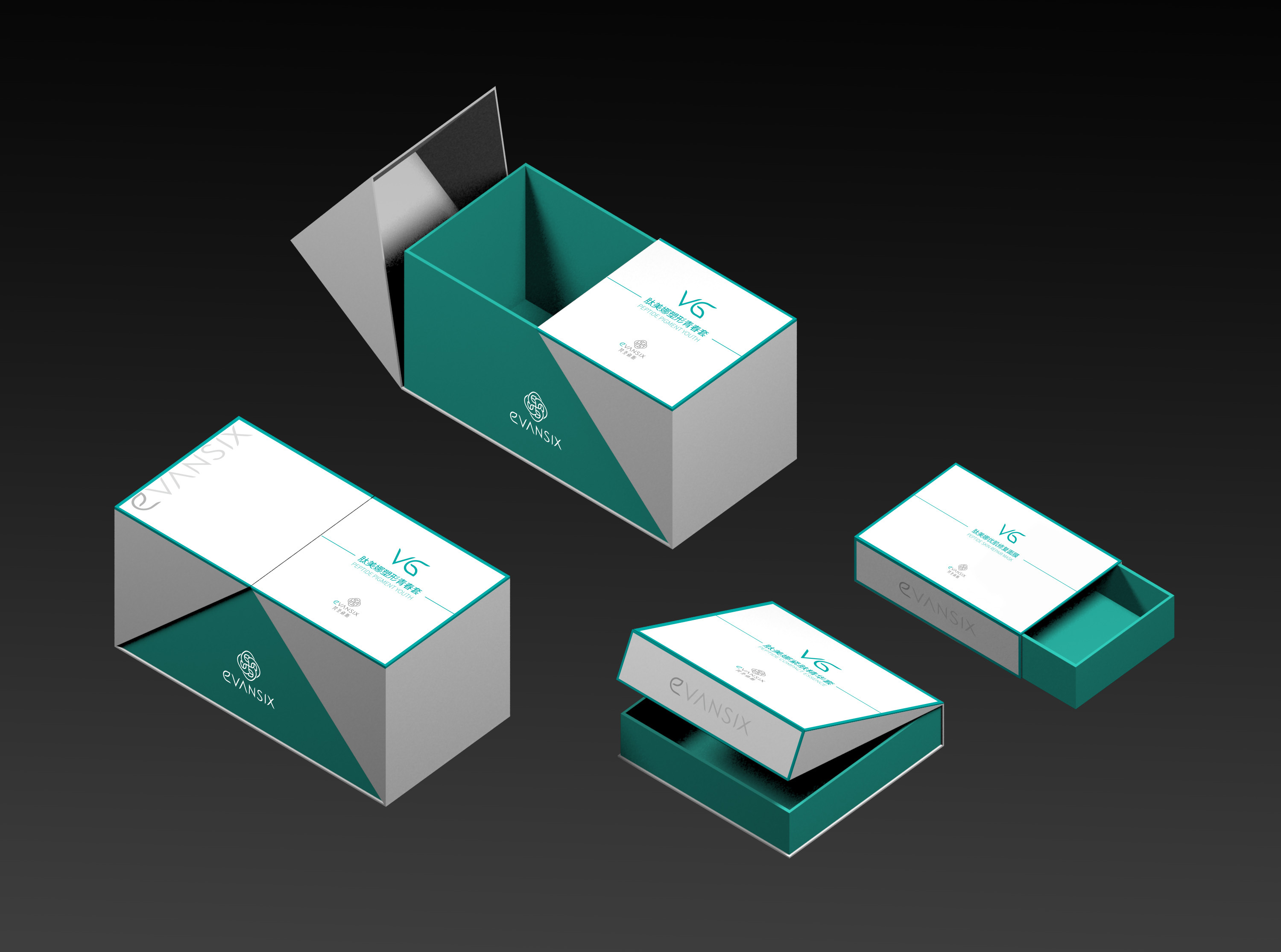 正方形礼盒包装盒样机PSD贴图模版Glossy Gift Square Box Mockup Set-我的设计作品展示