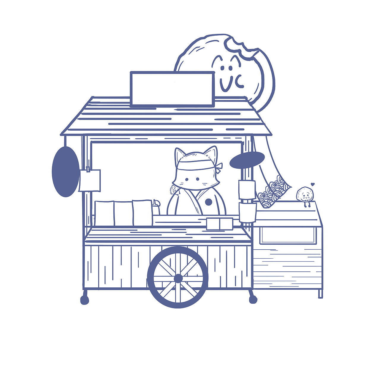 日式小摊（图ZMTg0MzUxNjQw） - 创作习作 - 站酷设计师芽子春原创素材 - 站酷ZCOOL