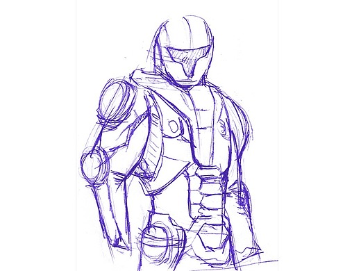 工业设计手绘一款汽车用品的草图