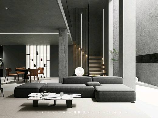 高级裸感极简清冷侘寂风别墅