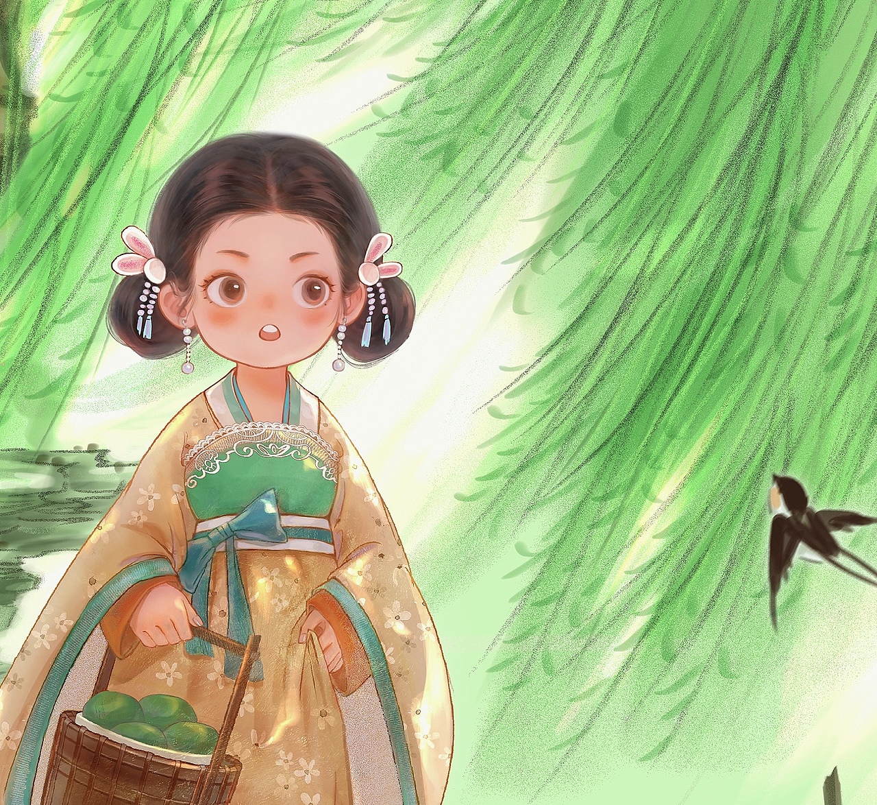 （二十四节气）（古风插画）清明（图ZMzUxNjM2Njc2） - 艺术插画 - 站酷设计师柿子葉原创素材 - 站酷ZCOOL