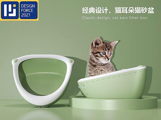 「猫砂盆」一见倾心，半封闭式高颜值猫砂盆