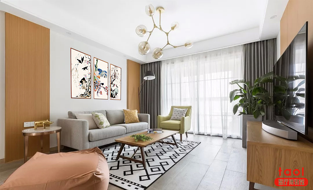 【客厅博物馆】白与原木,搭配出最经典的北欧风。看似不经意的搭配,却展现着北欧的原始之美,精致着业主的每一寸生活。