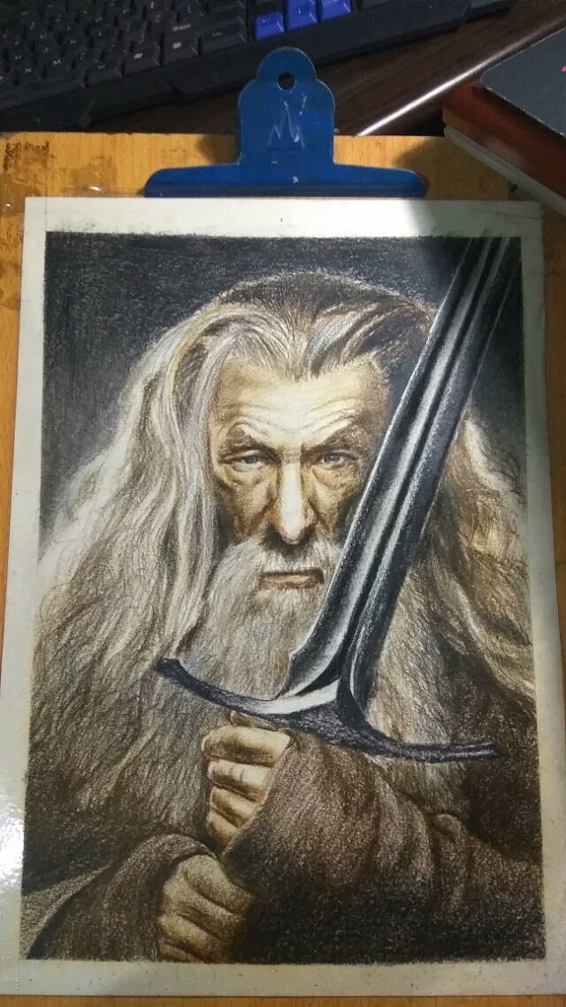 彩铅画甘道夫