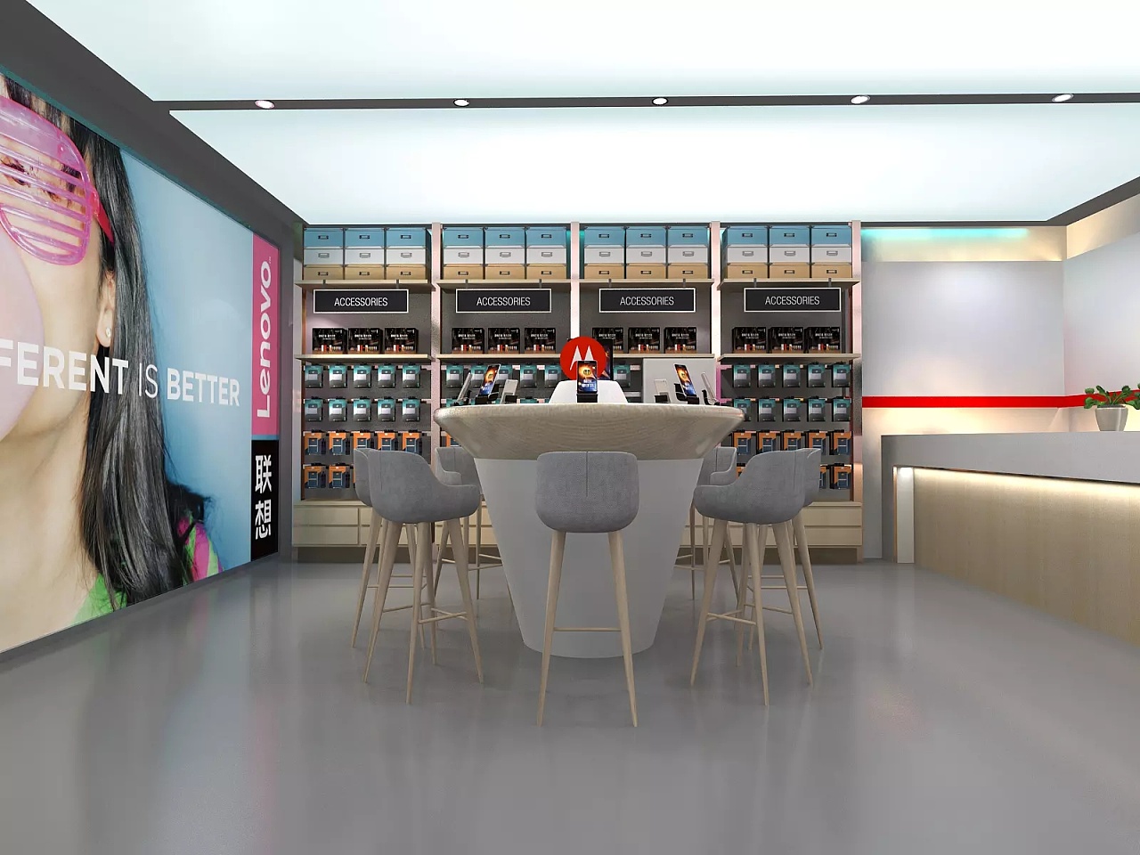 3c数码店面展厅展台快闪店家装工装3d效果图设计制作