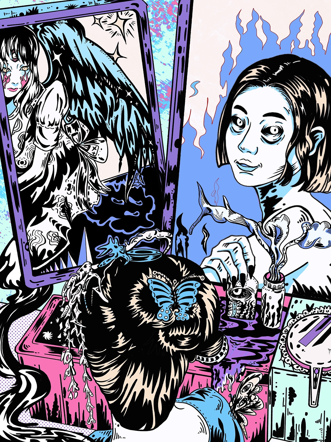 時(shí)空交錯(cuò)）虛擬未來（圖ZMjczMTk2NzQw） - 新銳潮流插畫 - 站酷設(shè)計(jì)師肉Rui原創(chuàng)素材 - 站酷ZCOOL