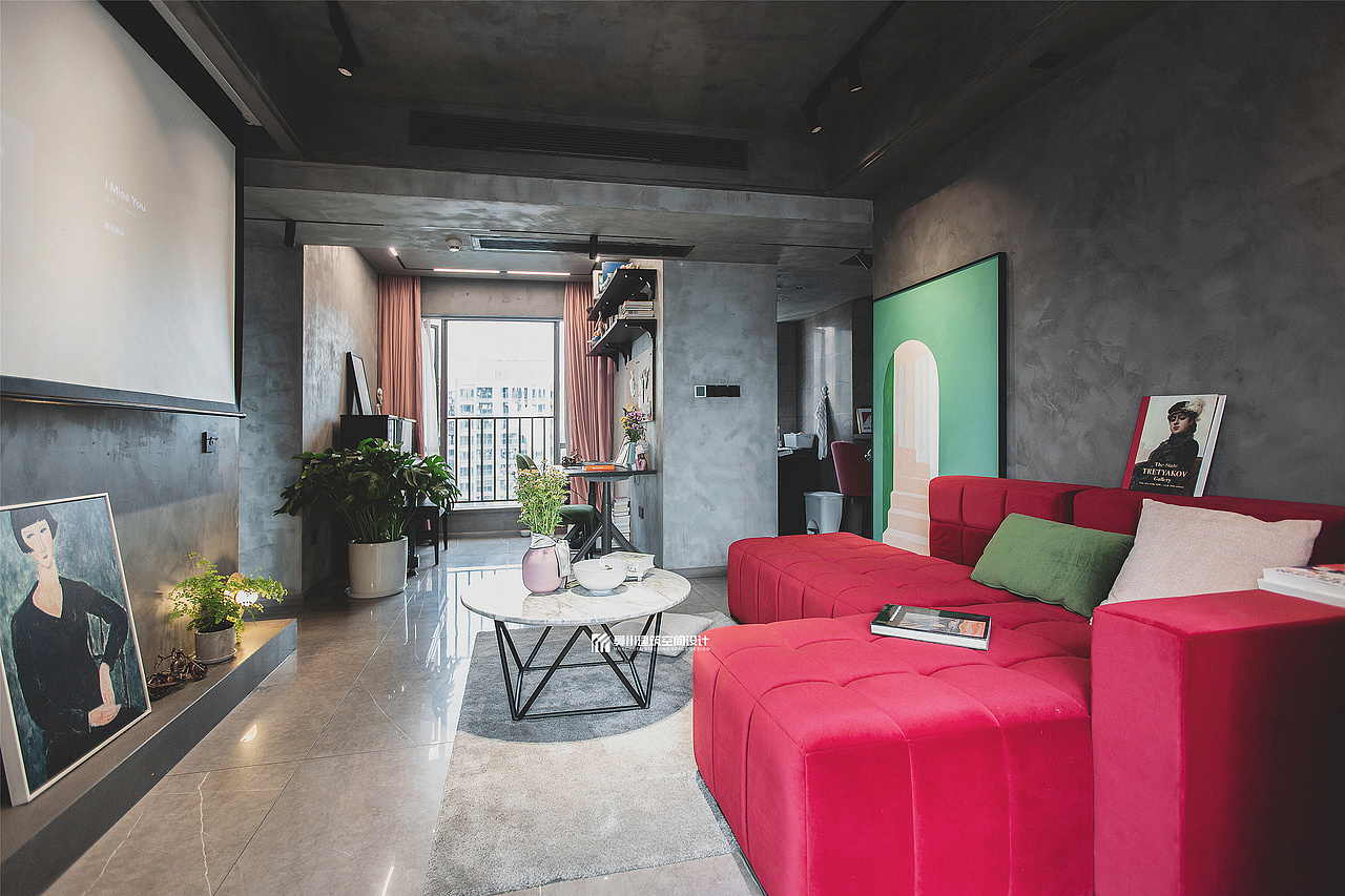 壹城中心,一人住91㎡,水泥质感工业风,视野开阔!