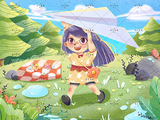 儿童插画作品_放飞梦想