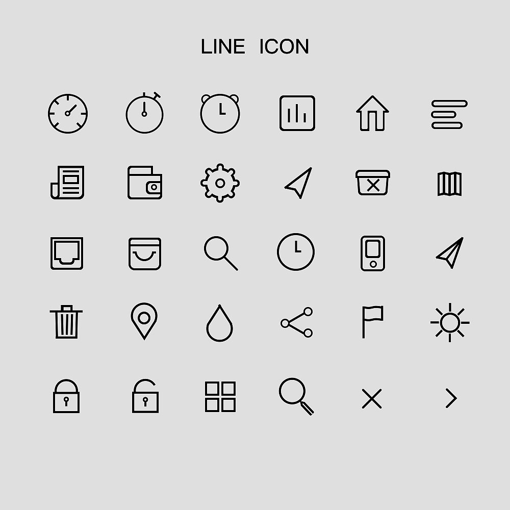 线、面性图标（图ZNjQ0OTYyNjg=） - 图标 - 站酷设计师艾米儿原创素材 - 站酷ZCOOL