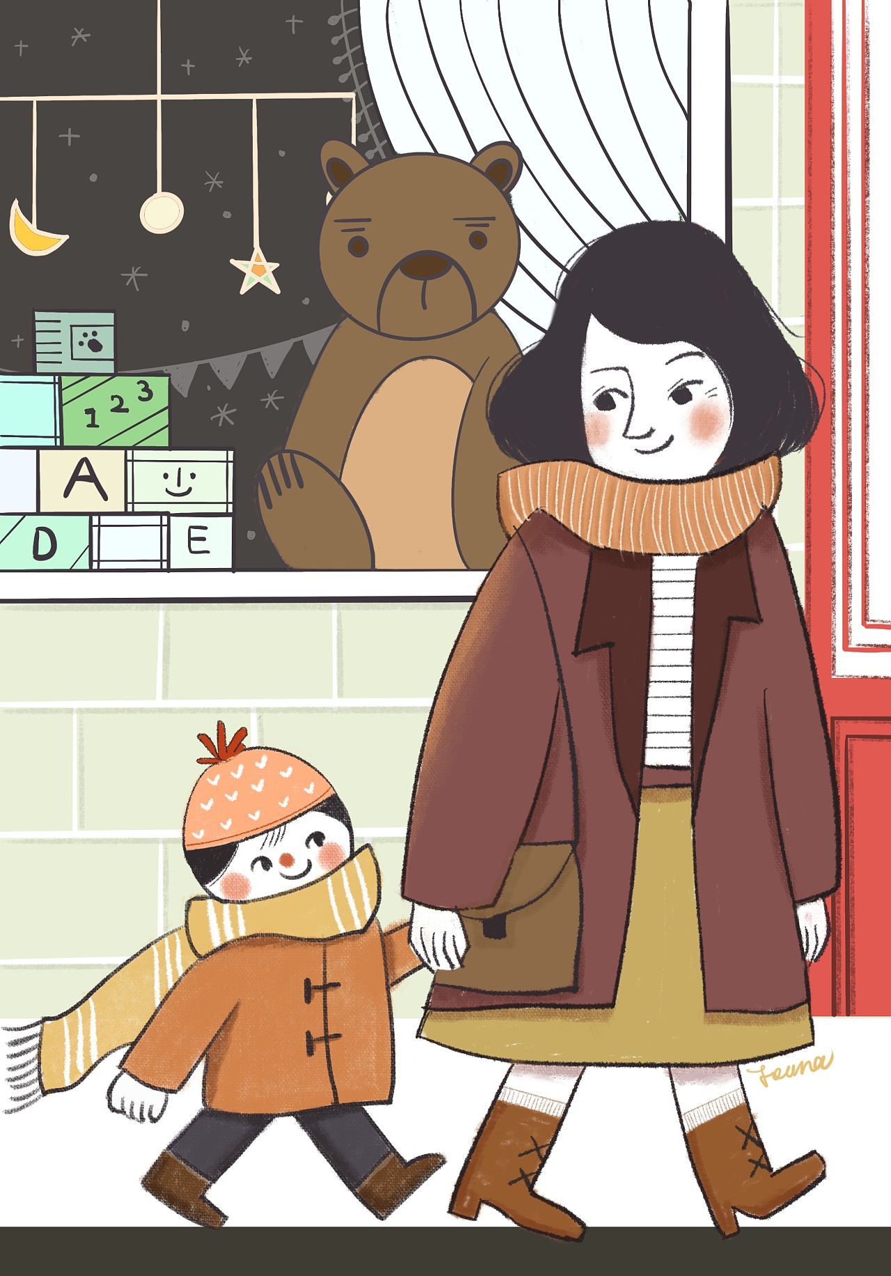 手绘插画 卡通场景头像