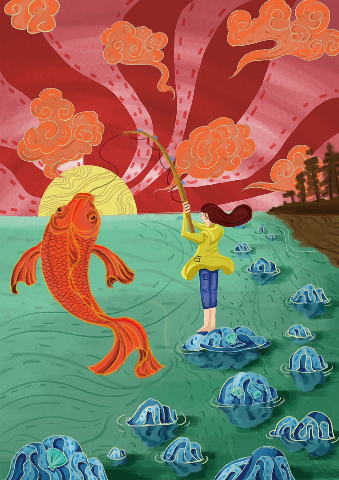 山与海之间（图ZMjEzNjA3MTY0） - 绘本 - 站酷设计师飛鸟投林原创素材 - 站酷ZCOOL