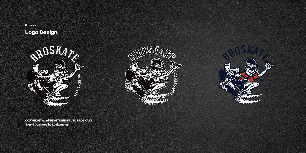 品牌：兄弟滑板/Broskate 品牌logo设计（图ZMjIzMDk1OTI0） - 品牌 - 站酷设计师LuckyMeng原创素材 - 站酷ZCOOL