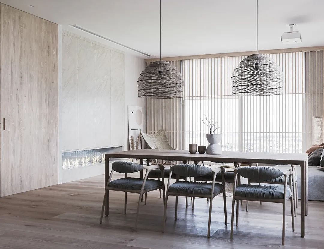 86㎡极简东方风,营造出一种和谐舒适的空间氛围感