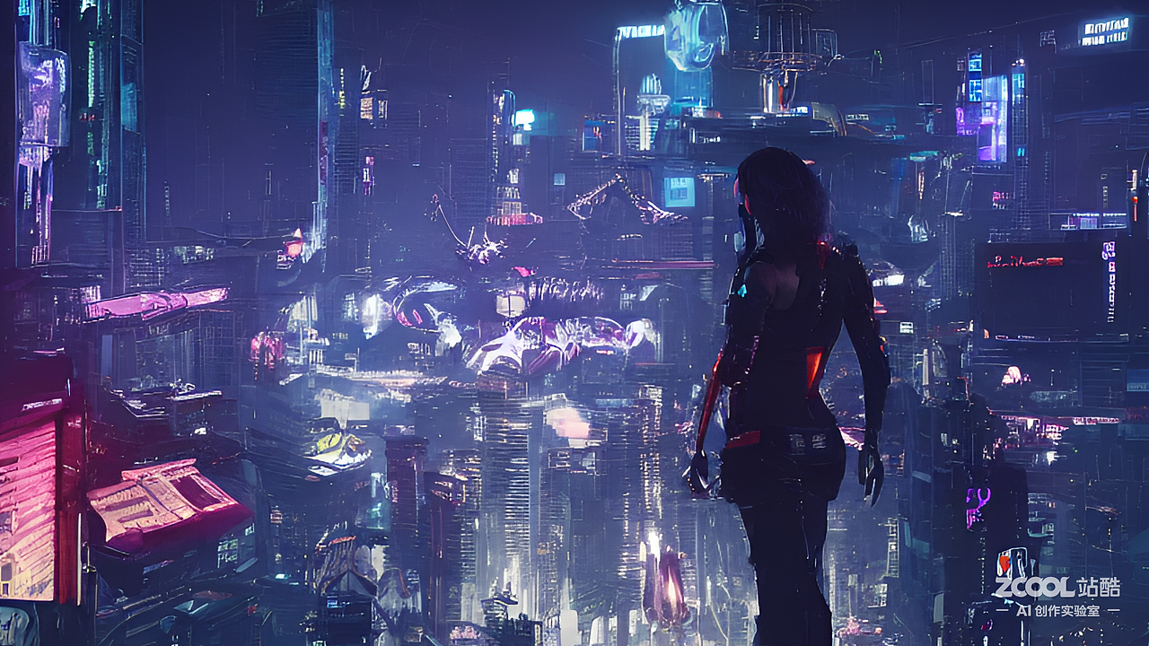 #AI创作实验室#赛博朋克明日之滨