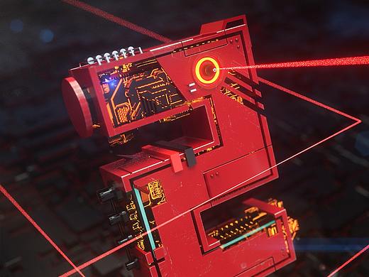 科技感激光数字C4D（octane渲染）