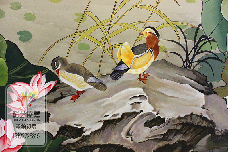 青岛最给力的国画手绘墙-青岛彩艺盛嘉手绘视