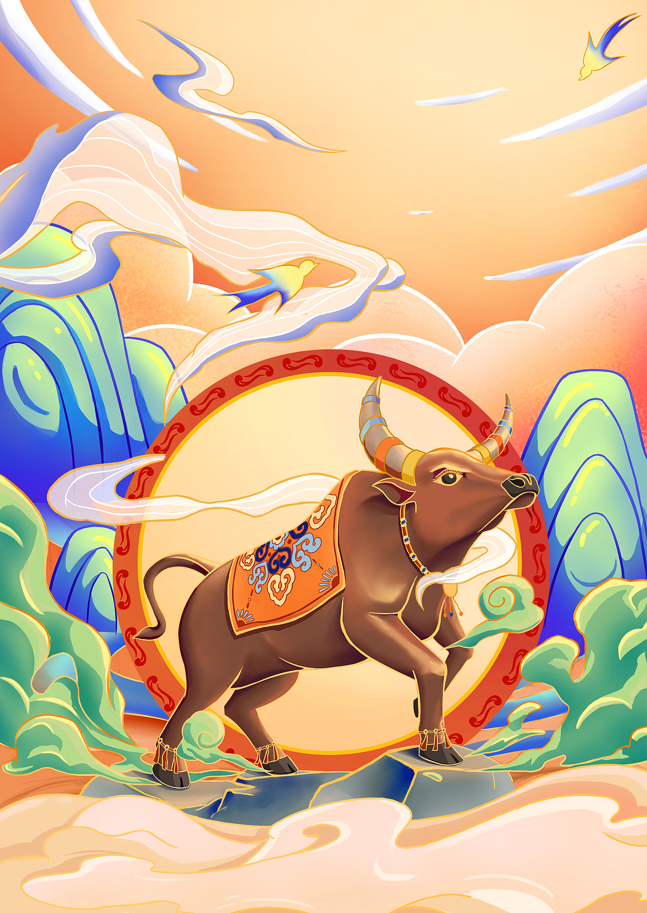 牛年主题插画 汇总